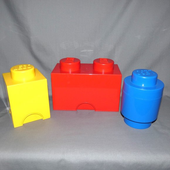 Set of 3 Room Copenhagen lego storage boxes Red Yellow Blue - Picture 1 of 5